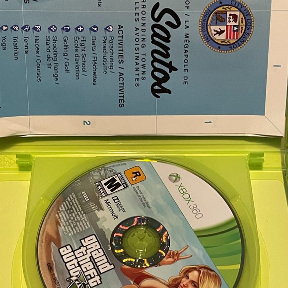 Grand Theft Auto V XBox 360 Disc 1 & Map Poster in Box Only - Picture 3 of 4